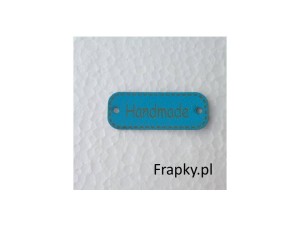 Zawieszka ekoskóra "Handmade"40 mm blękitny