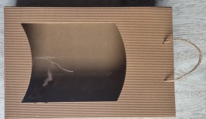 Torebka karbowana  z okienkiem na rękodzieło 24x35 cm