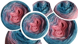  TyciROLKA 58 - zestaw 6x250m -  róż w niebieskim 