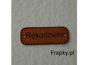 Zawieszka ekoskóra "Rękodzieło" 40 mm brązowy