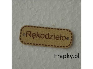 Zawieszka ekoskóra "Rękodzieło" 40 mm beżowy