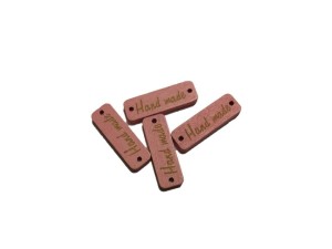 Zawieszka drewniana  HANDMADE 10 x 30 mm róż