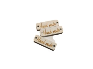 Zawieszka drewniana  HANDMADE 10 x 30 mm biała