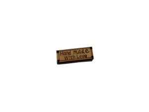Zawieszka drewniana  HAND MADE with love 10 x 30 mm