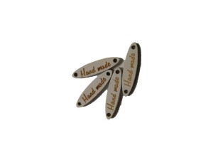 Zawieszka drewniana  HAND MADE  6 x 27 mm biały