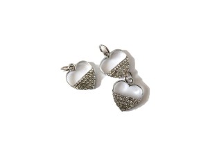 Zawieszka metalowa serce 20 x  20 mm