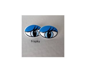Oczy 20 x 30 mm niebieskie rzęsy N