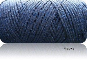 Macrame Cotton Lurex Yarnart  740 granat/nitka niebieska