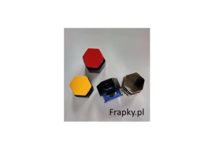 Stoper żółty metal 14 x 14 mm otwór 3x6 mm