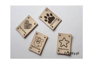 Zawieszka ekoskóra "Rękodzieło" misio 20x30mm 