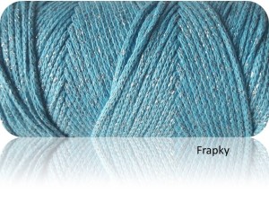 Macrame Cotton Lurex Yarnart  733 turkus/nitka srebrna