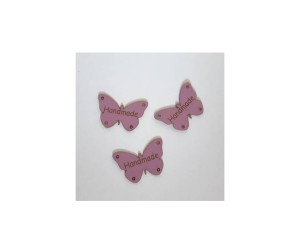 Zawieszka ekoskóra "Handmade" motyl 30x20 wrzos