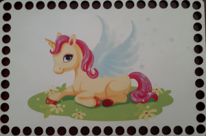 Komplet baza koszyka: dno + wieczko 17 x 24 cm jednorożec