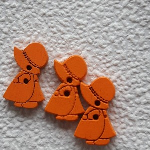 Guzik dziecięcy lalka pomarańczowy