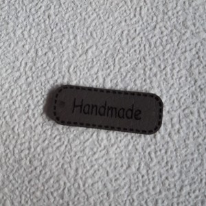 Zawieszka ekoskóra "Handmade"40 mm grafit