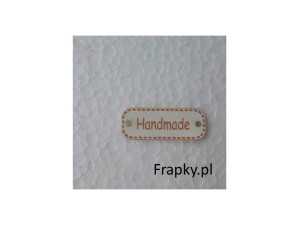 Zawieszka ekoskóra "Handmade"30 mm biały