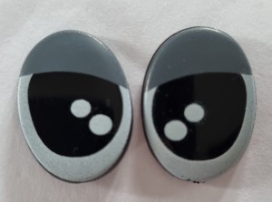 Oczy 14 x 19 mm szare