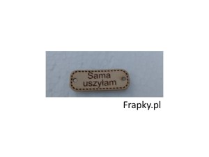 Zawieszka ekoskóra "Sama uszyłam" 30 mm 