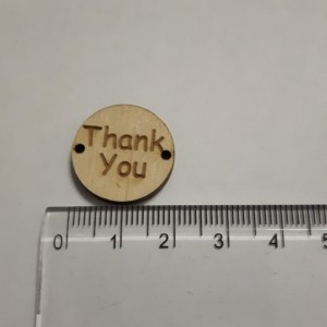 Zawieszka drewniana  "Thank you" 20mm  