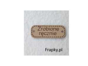 Zawieszka ekoskóra "Zrobione ręcznie" 50 mm  