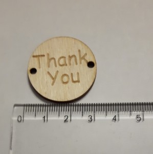 Zawieszka drewniana  "Thank you" 30mm   