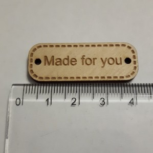 Zawieszka drewniana  "Made for you" 40 mm   