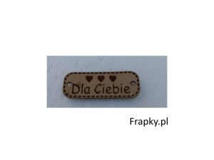 Zawieszka ekoskóra "Dla Ciebie" 40mm beż