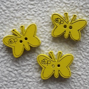 Guzik dziecięcy motyl żółty