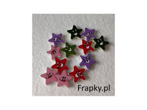 Guzik dziecięcy gwiazdka czerwony
