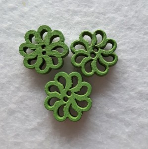 Guzik dziecięcy kwiatek zielony