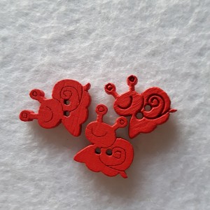 Guzik dziecięcy ślimak czerwony