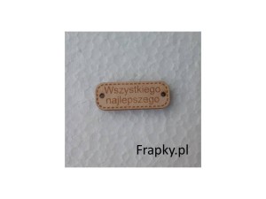 Zawieszka drewniana  "Wszystkiego najlepszego" 30 mm 
