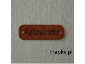 Zawieszka ekoskóra "Rękodzieło" 40 mm brąz