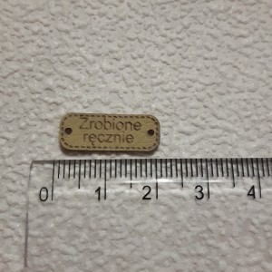 Zawieszka ekoskóra "Zrobione ręcznie" 20 mm 